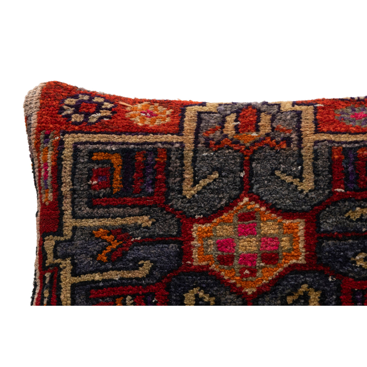 Handwoven Wool Rug Pillow Cover 16" x 24"