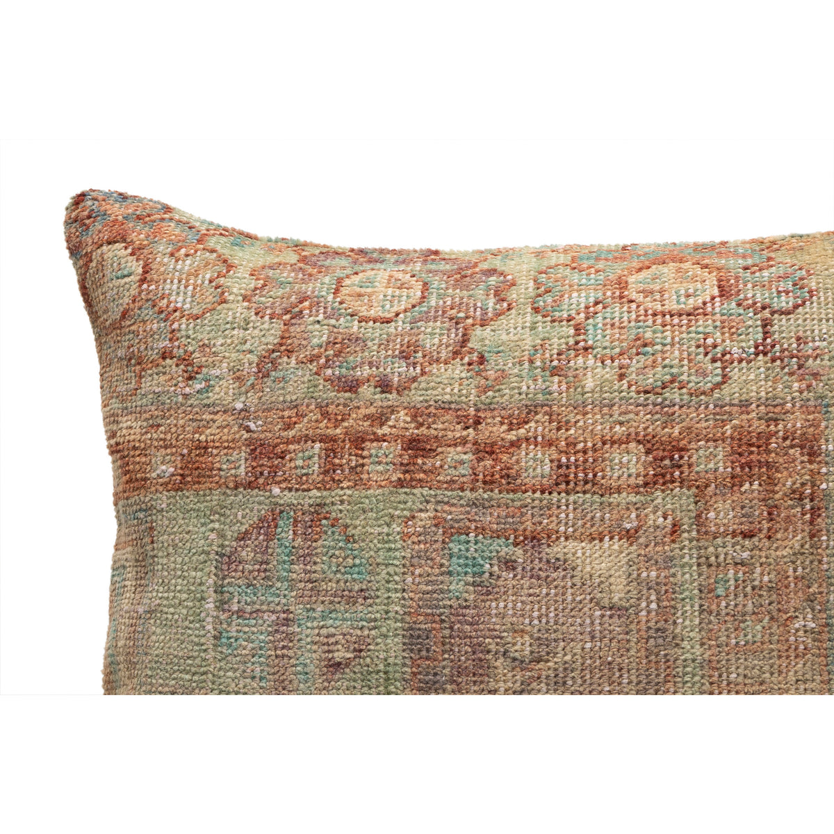 Handwoven Neutral Turkish Rug Pillow Cover 16" x 24"