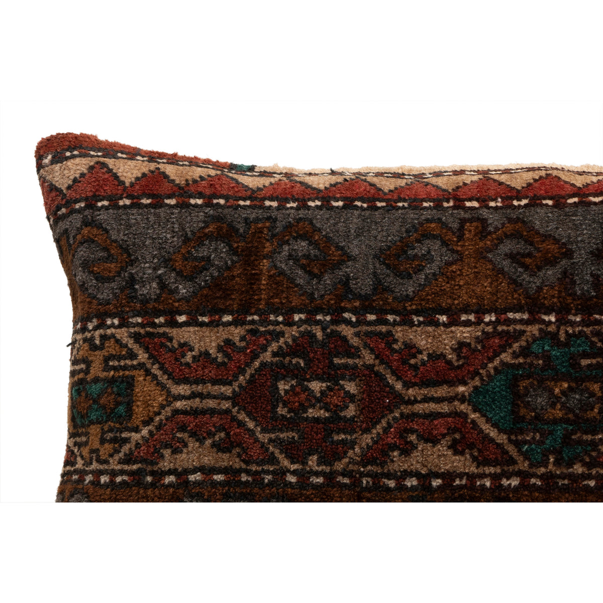 Handwoven Neutral Turkish Rug Pillow Cover 16" x 24"