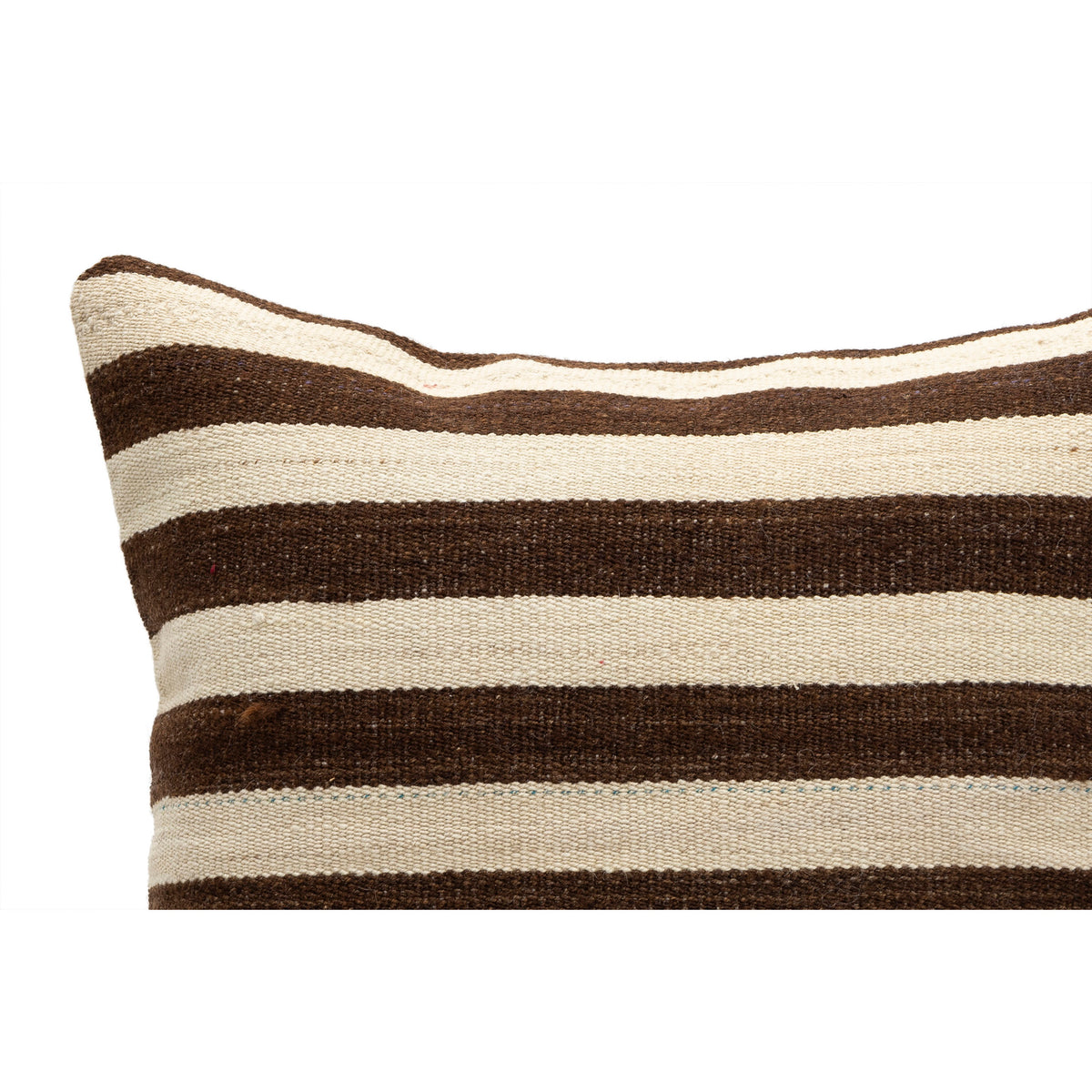 Neutral Striped Kilim Throw Pillow Case 16" x 16"