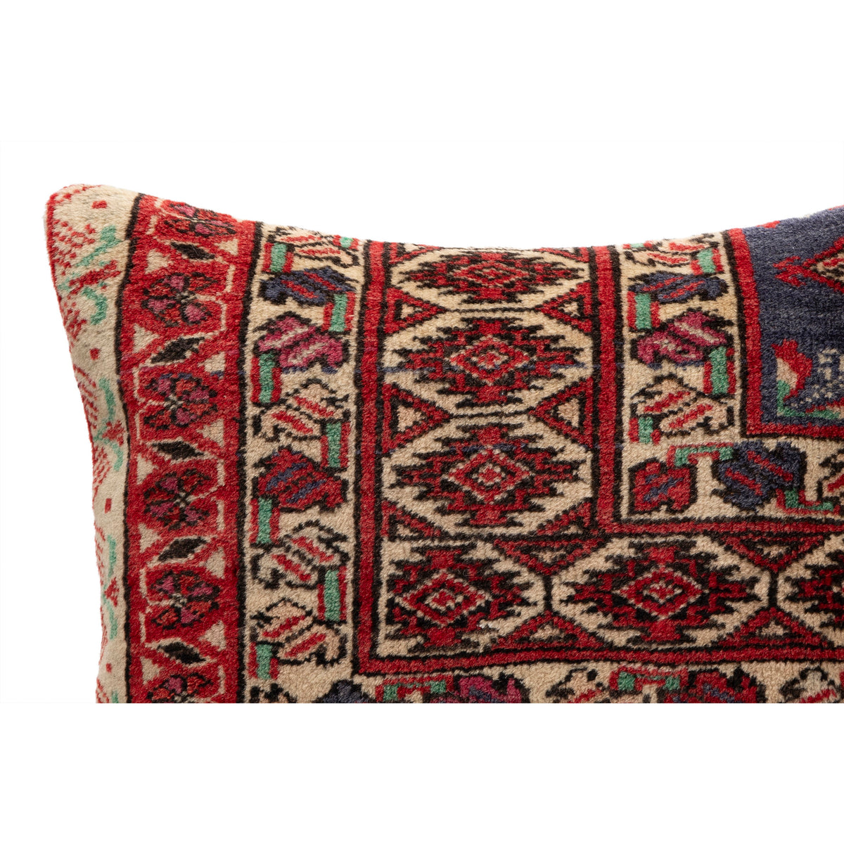 Red Oriental Rug Throw Pillow Cover 16" x 16"