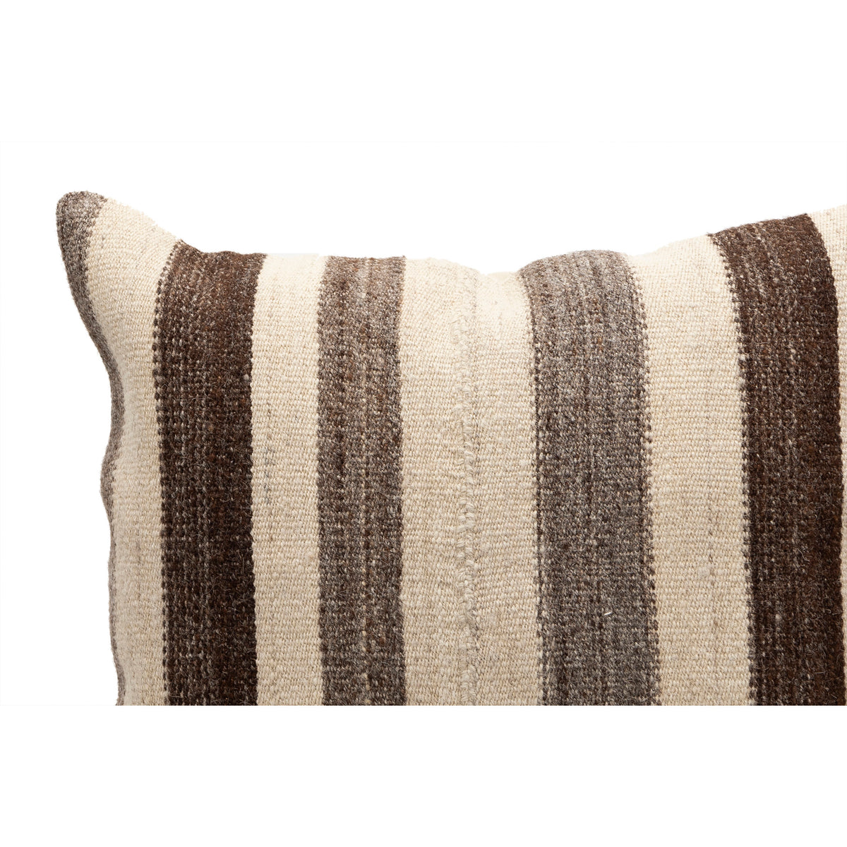 Vintage Neutral Striped Kilim Pillow Cover 20" x 20"