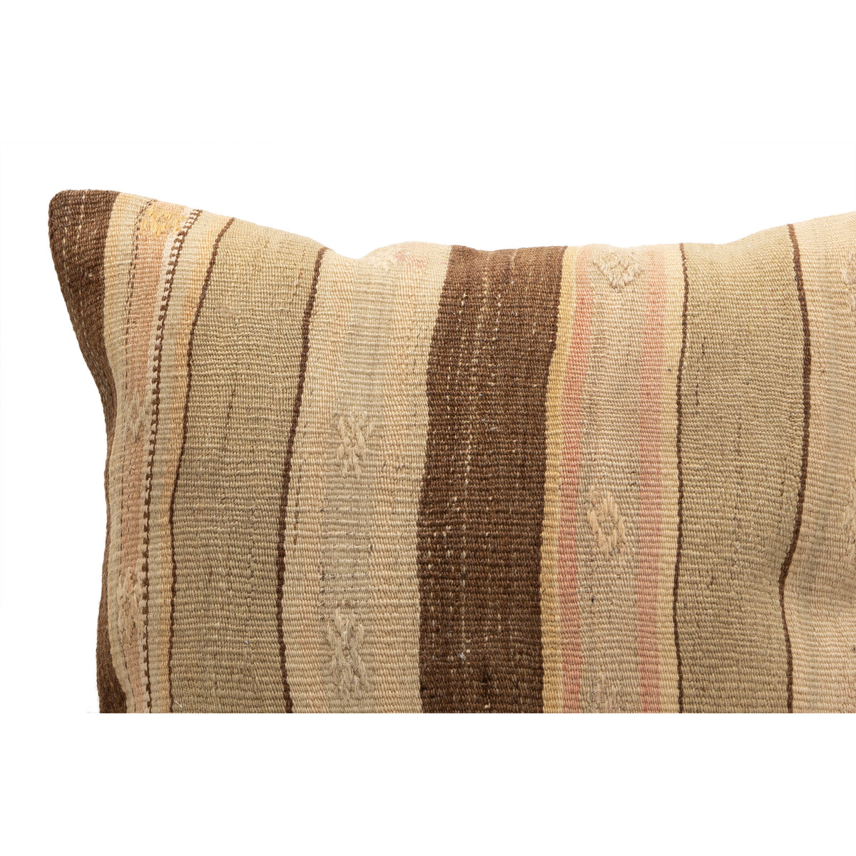 Vintage Neutral Striped Kilim Pillow Cover 20" x 20"