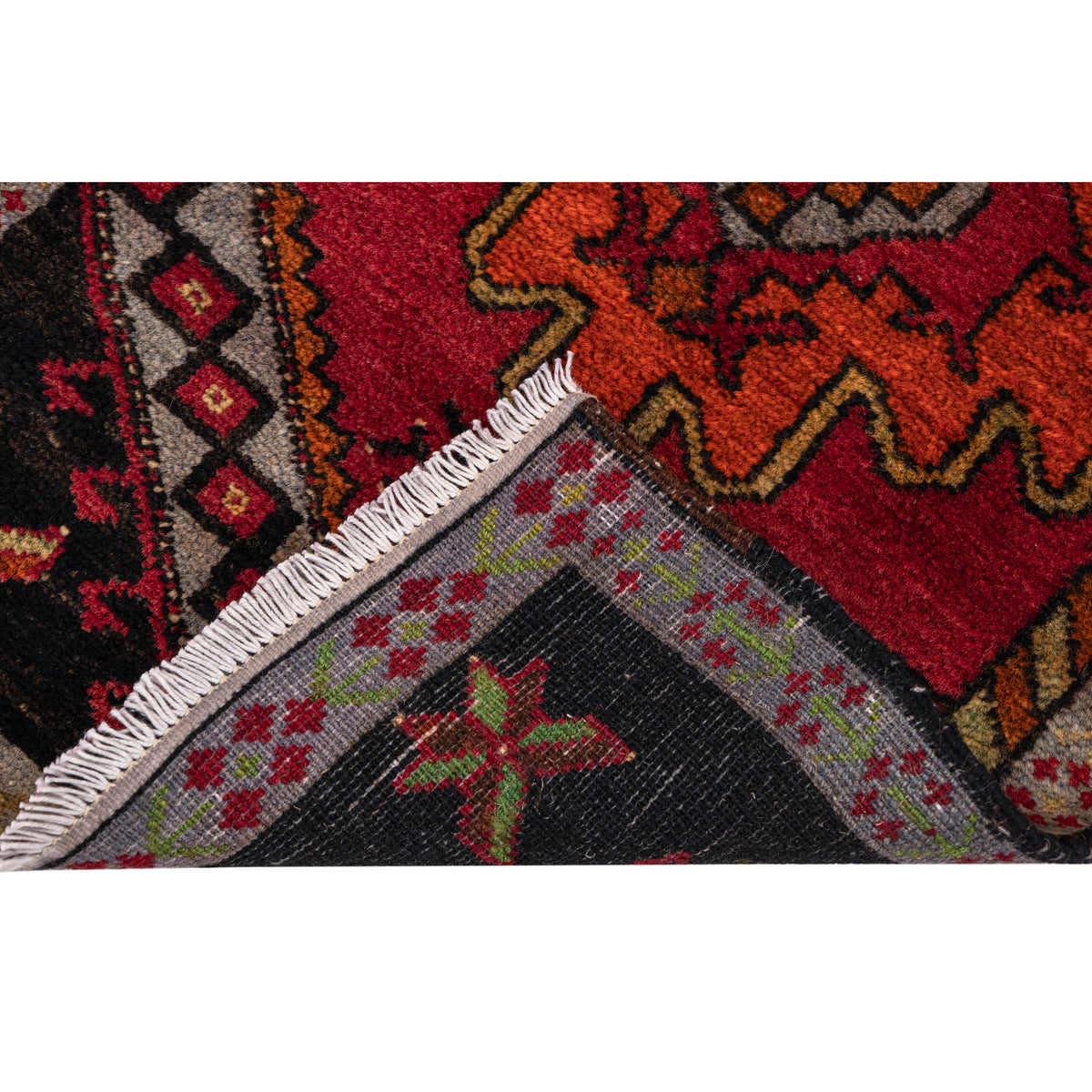 Vintage Turkish Handmade Doormat Rug - (1'10" x 3'3")