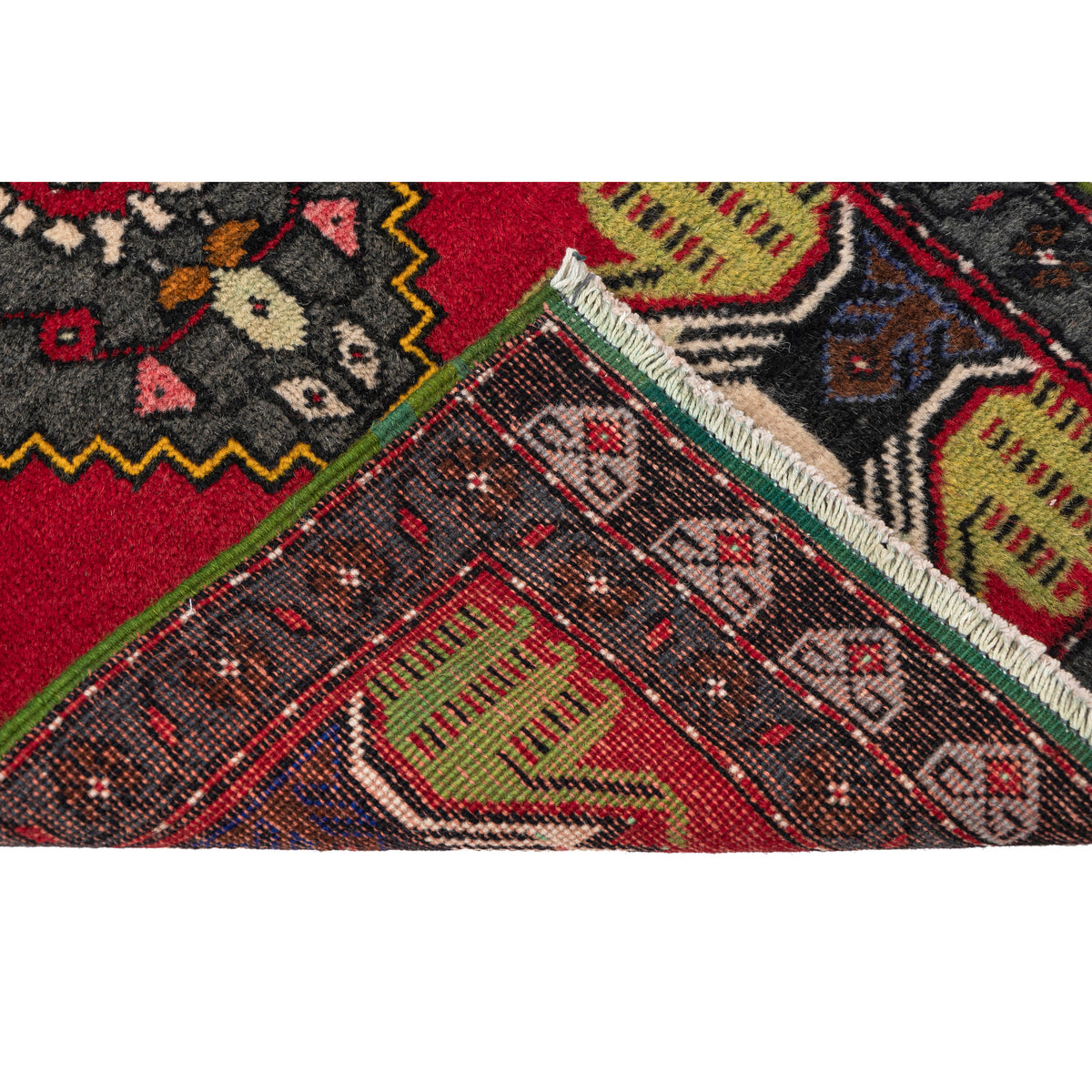 Vintage Turkish Handmade Doormat Rug - (1'10" x 3'4")