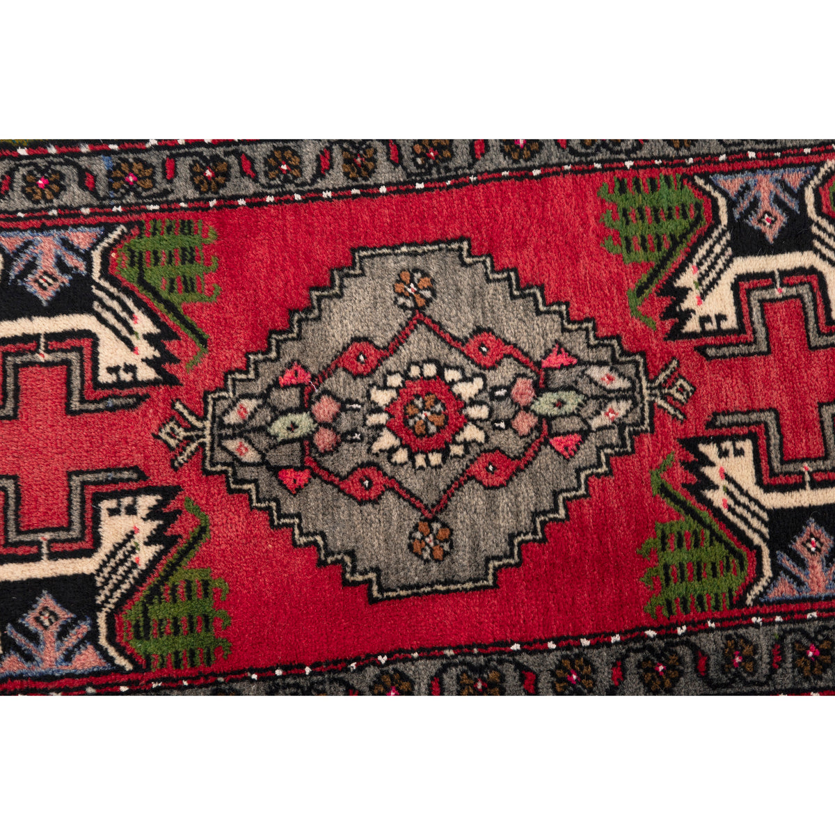 Vintage Turkish Handmade Doormat Rug - (1'10" x 3'9")