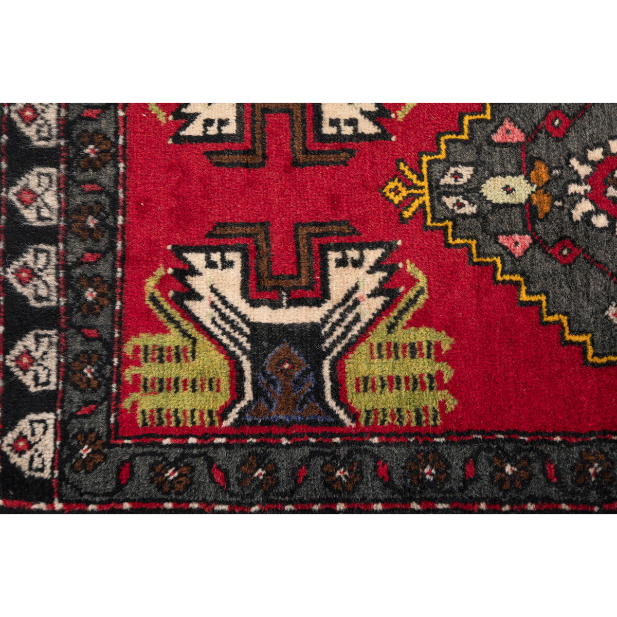 Vintage Turkish Handmade Doormat Rug - (1'10" x 3'4")