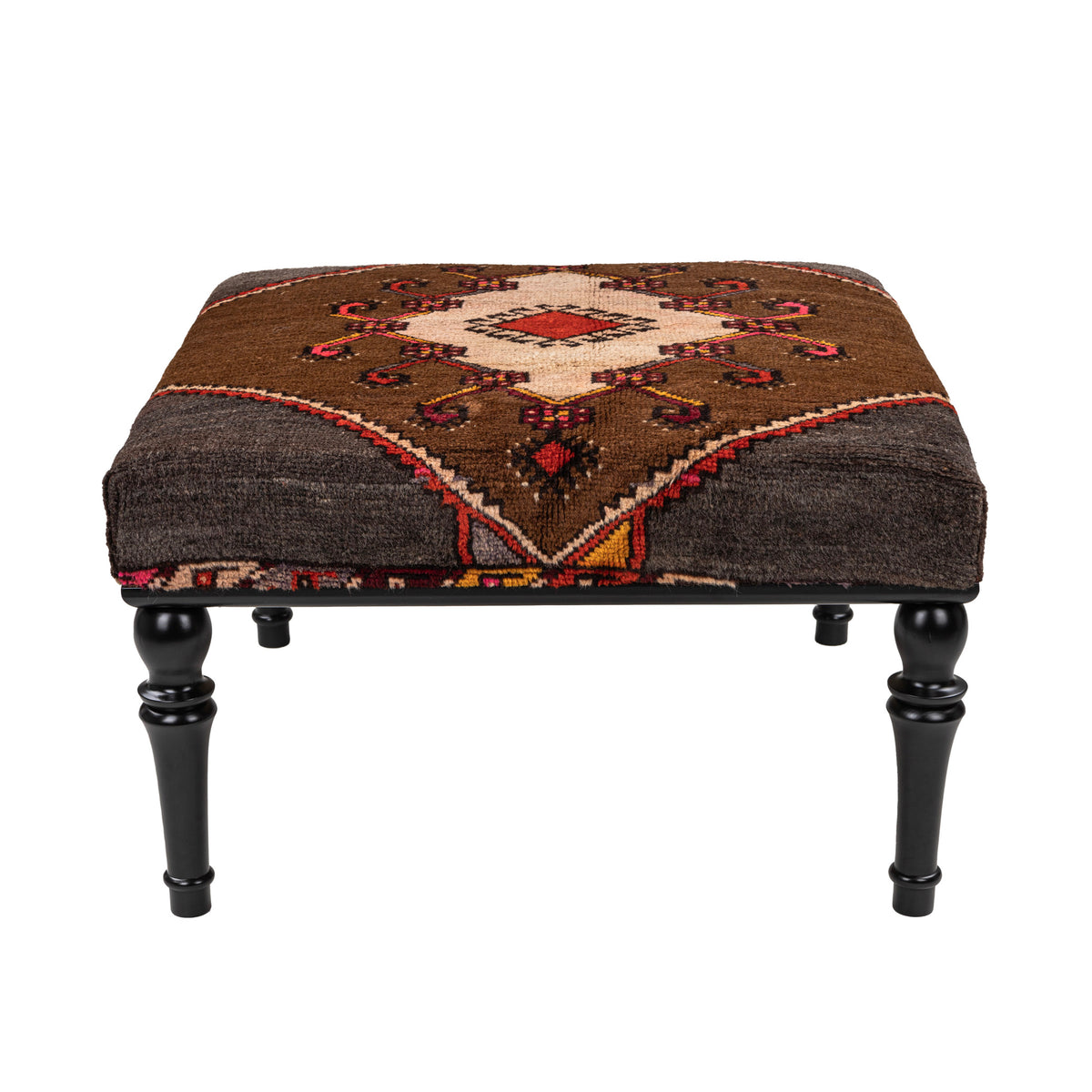 Handmade Oriental Rug Upholstered Coffee Table