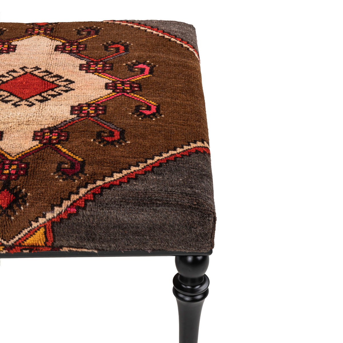 Handmade Oriental Rug Upholstered Coffee Table