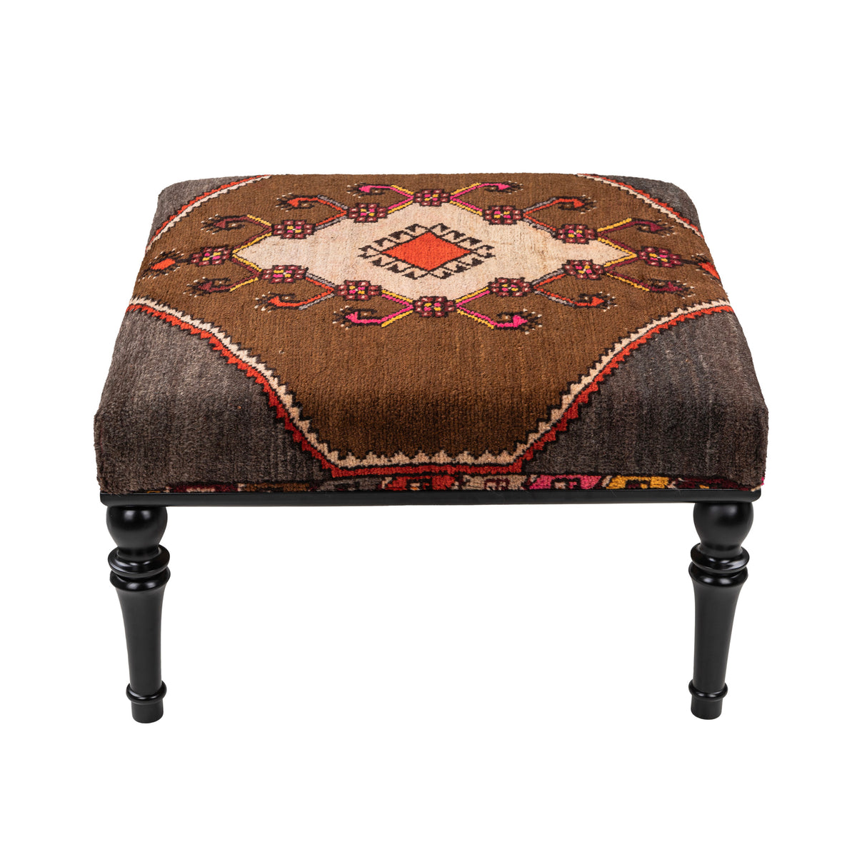 Handmade Oriental Rug Upholstered Coffee Table