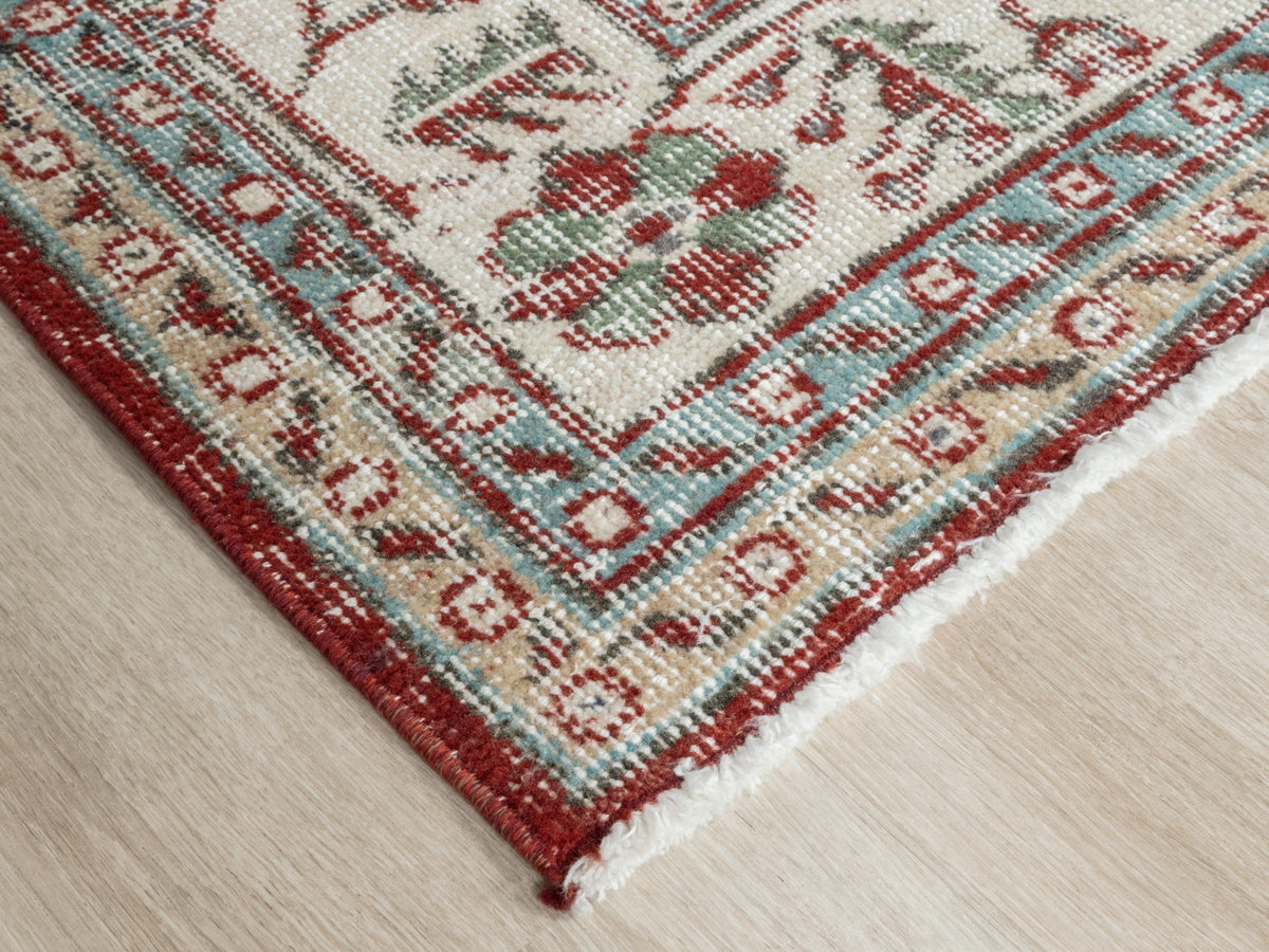 6'7" x 10'9" Vintage Turkish Red Area Rug