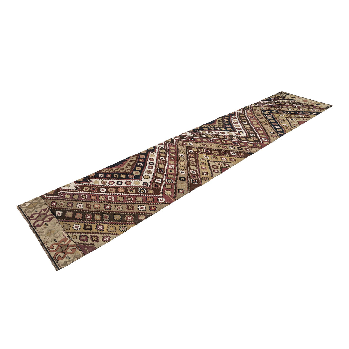 Hileylan - (2'5''x 12'3'') Vintage Turkish Kilim