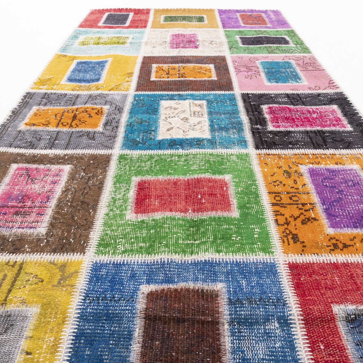 Barbava - (3'11" x 9'2") Vintage Patchwork Rug