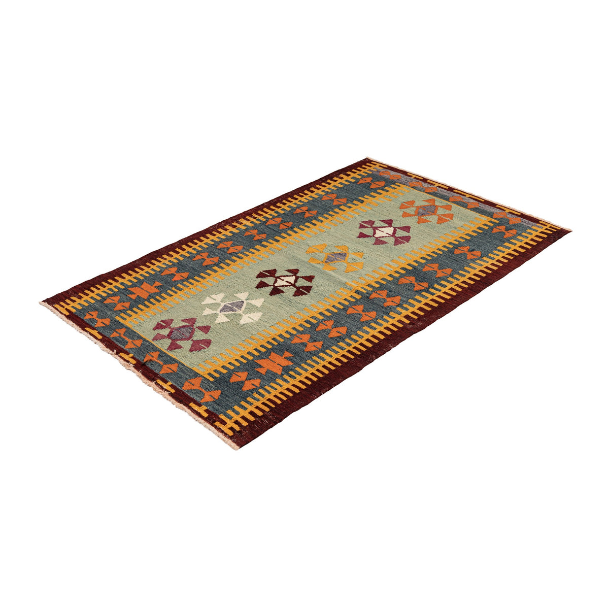 Praitoria - (3' x 3'11'') Vintage Turkish Kilim