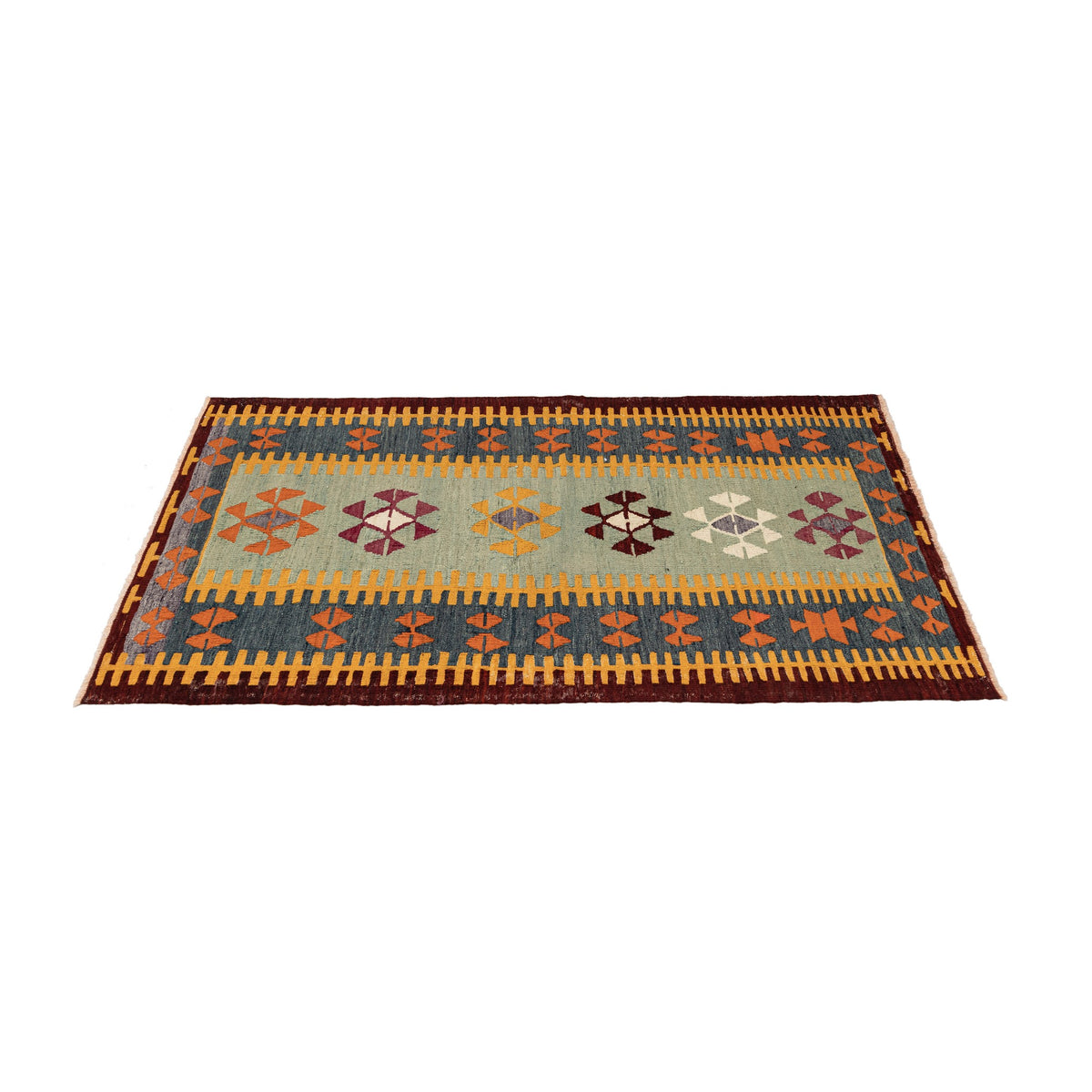 Praitoria - (3' x 3'11'') Vintage Turkish Kilim