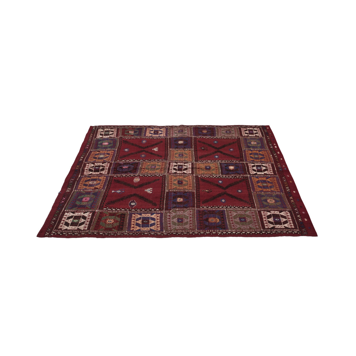 Ikonion - (4'1'' x 4'11'') Vintage Turkish Kilim