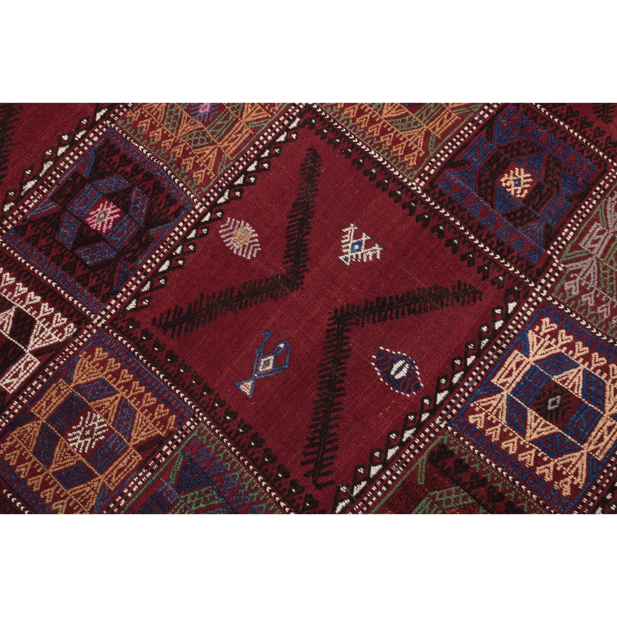 Ikonion - (4'1'' x 4'11'') Vintage Turkish Kilim