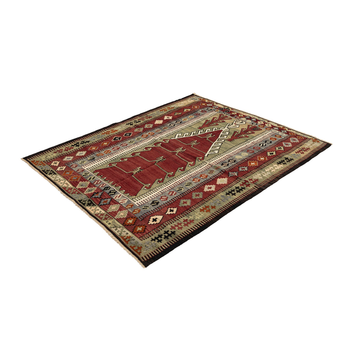 Dilbeyan - (4'7'' x 5'7'') Vintage Turkish Kilim