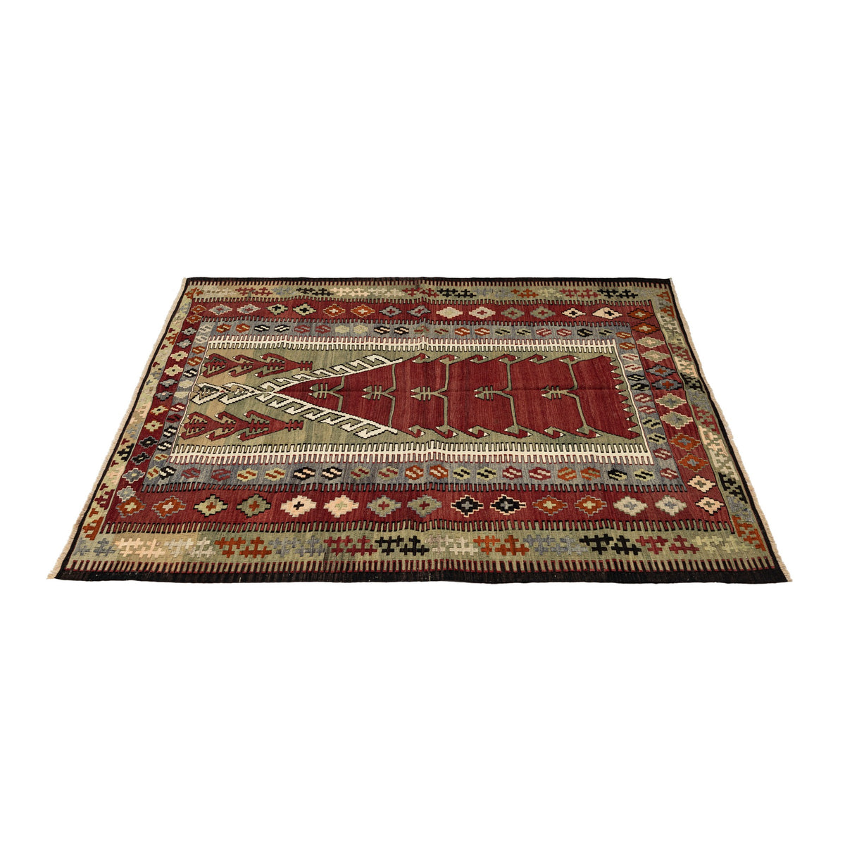 Dilbeyan - (4'7'' x 5'7'') Vintage Turkish Kilim