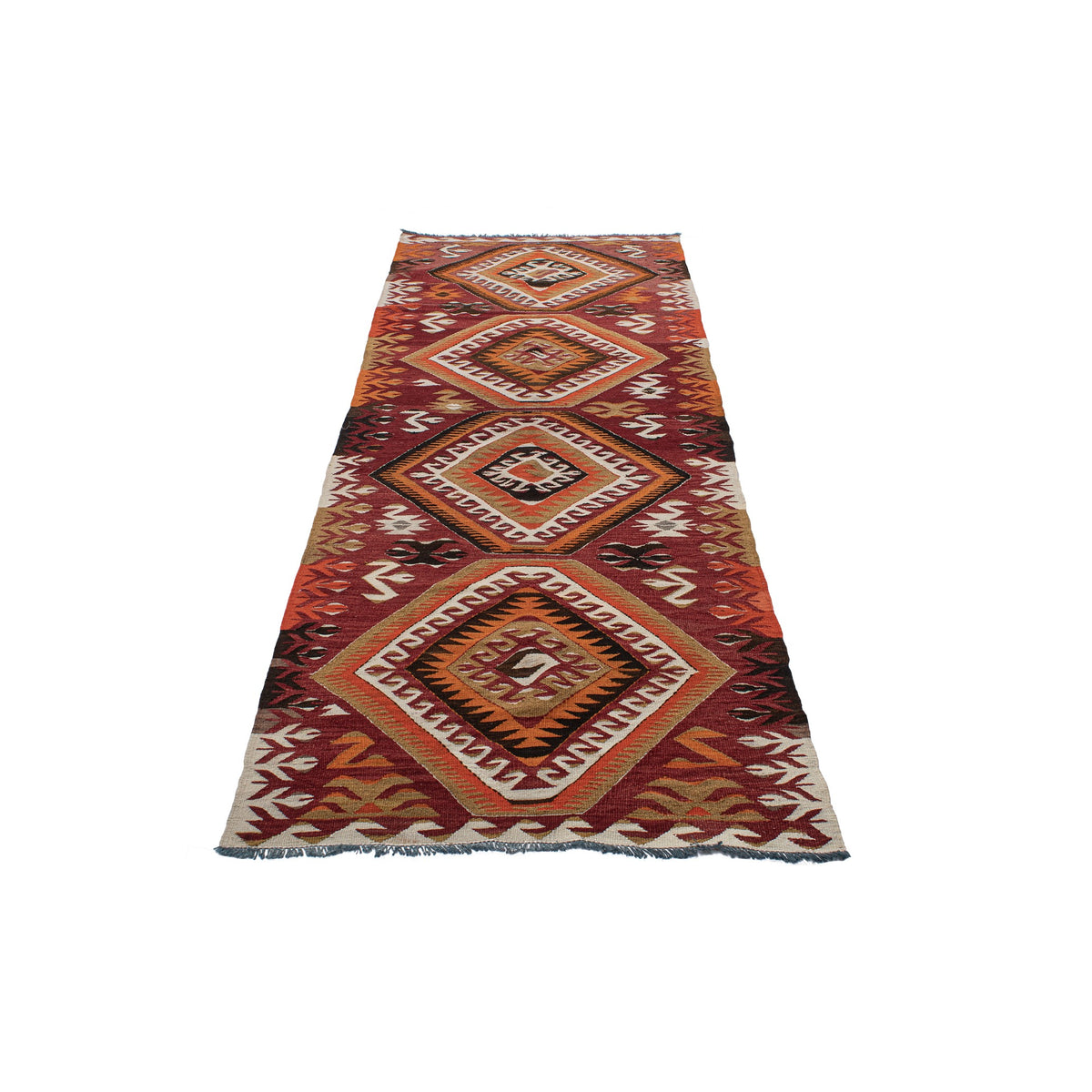 Dosiya - (3'2'' x 9'6'') Vintage Turkish Kilim