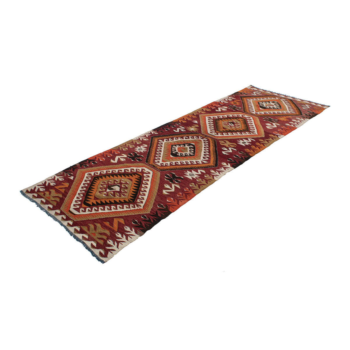 Dosiya - (3'2'' x 9'6'') Vintage Turkish Kilim