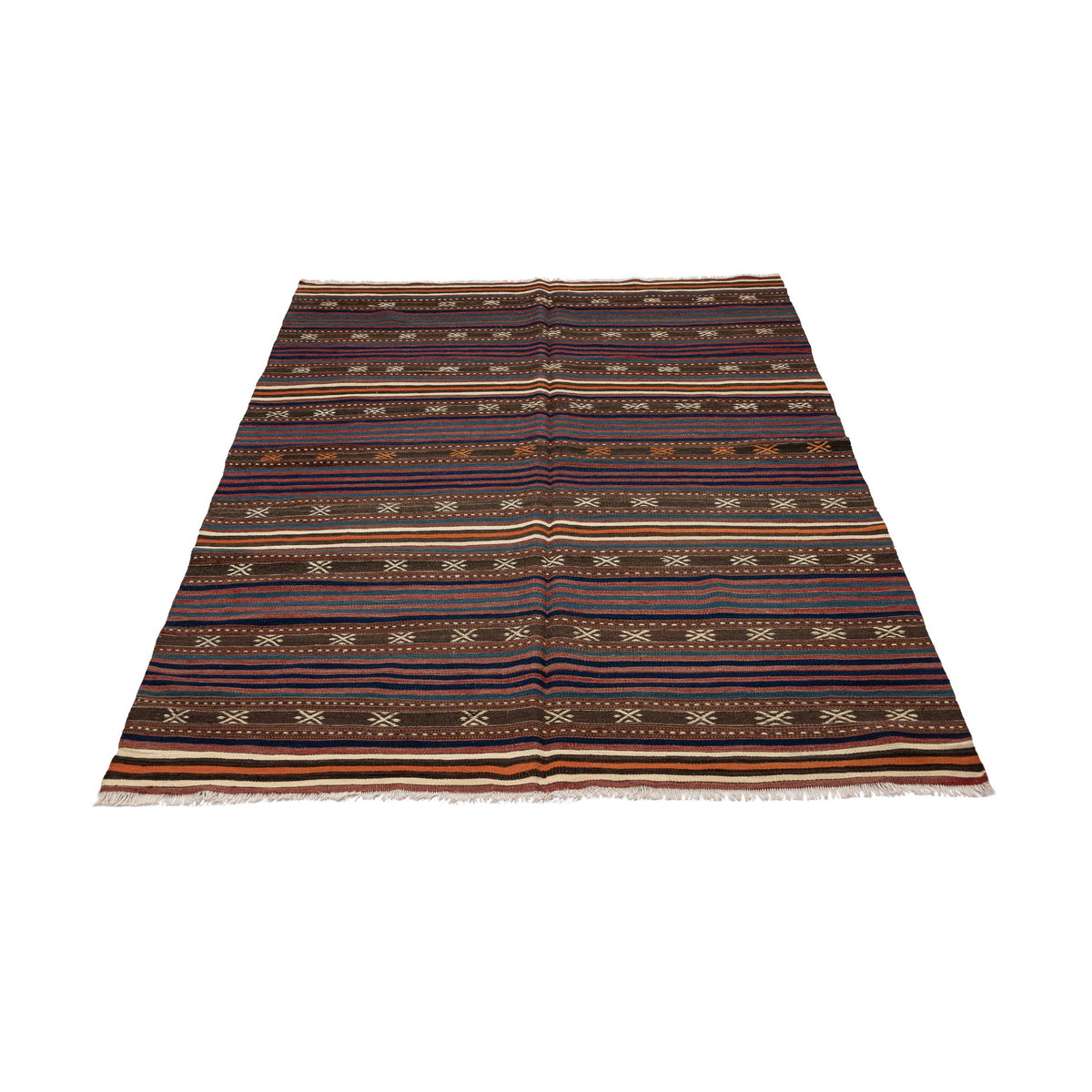 Korugan - (4'1'' x 6'3'') Vintage Turkish Kilim