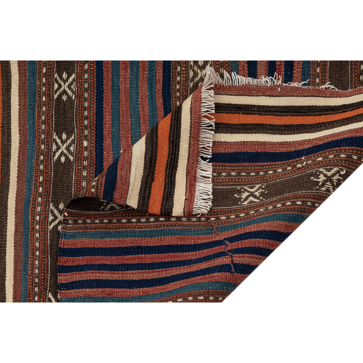 Korugan - (4'1'' x 6'3'') Vintage Turkish Kilim