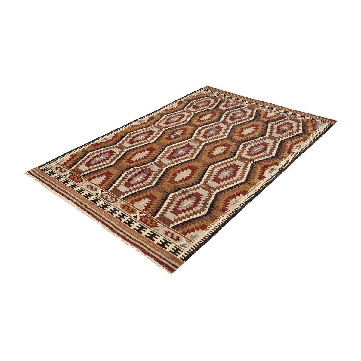 Vilnan - (5'5'' x 7'11'') Vintage Turkish Kilim