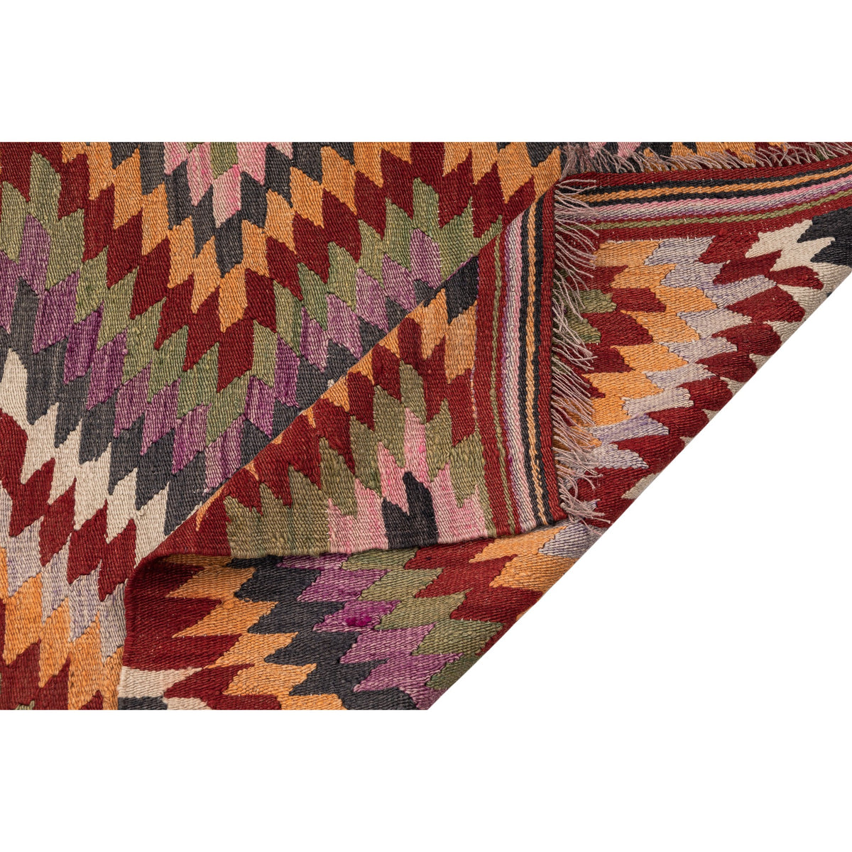 Mirhacan - (5'7'' x 9'8'') Vintage Turkish Kilim