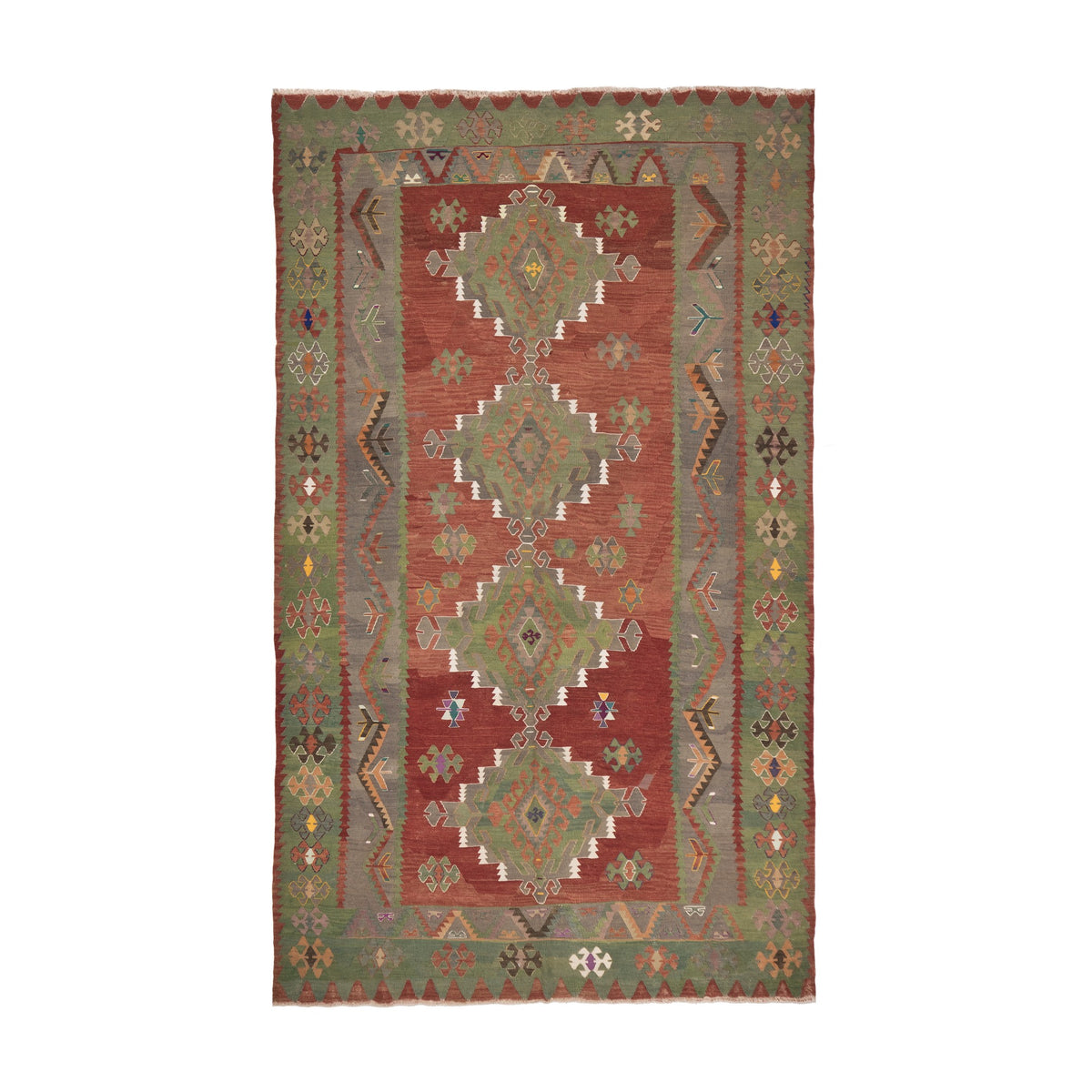 Traianus - (7'3'' x 12'2'') Vintage Turkish Kilim