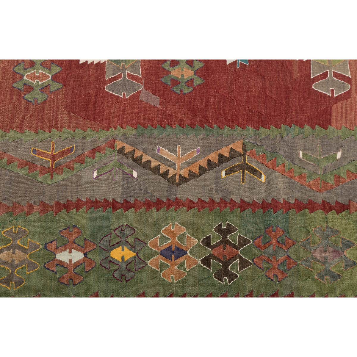 Traianus - (7'3'' x 12'2'') Vintage Turkish Kilim