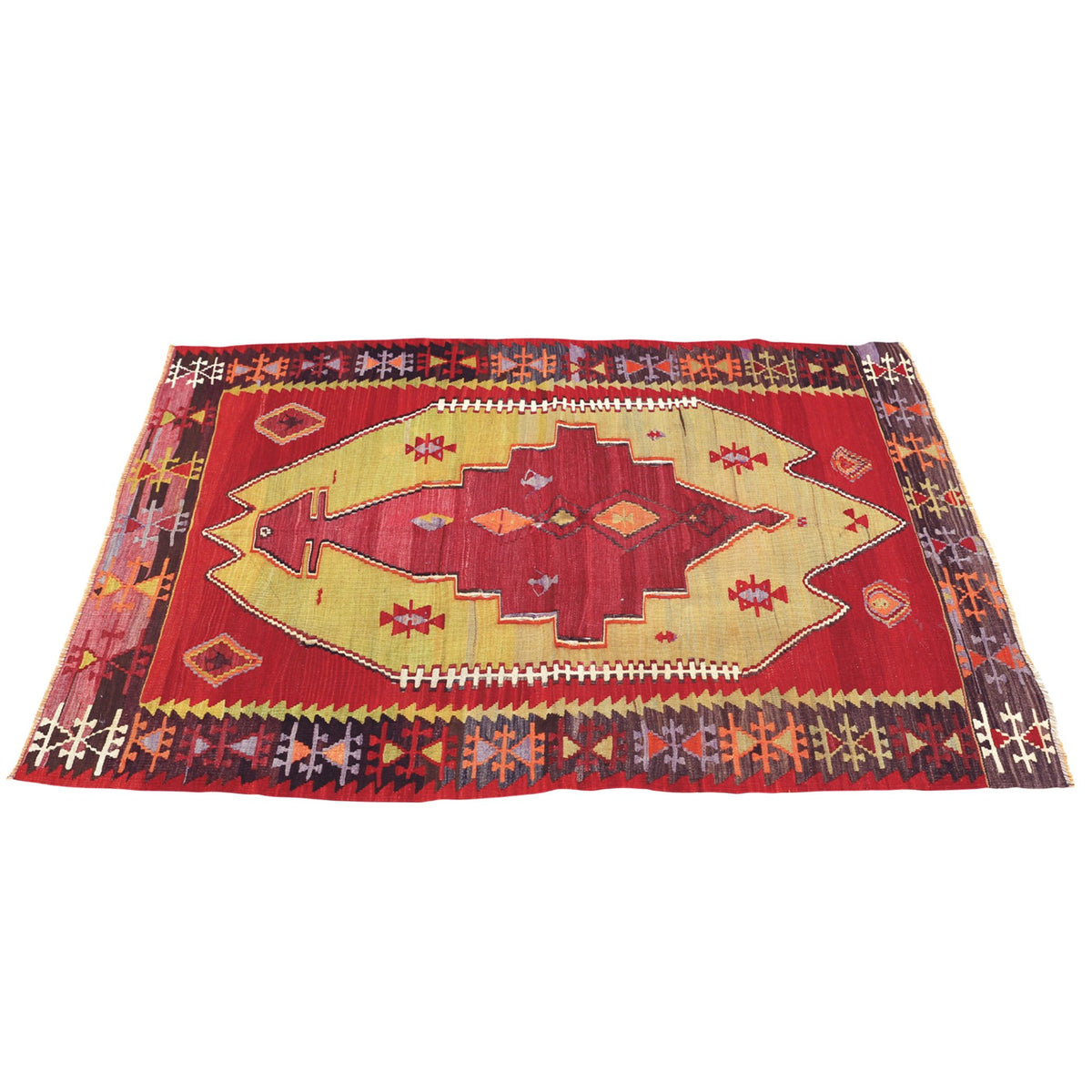 Sidera - (3'4'' x 5'7'') Vintage Turkish Kilim