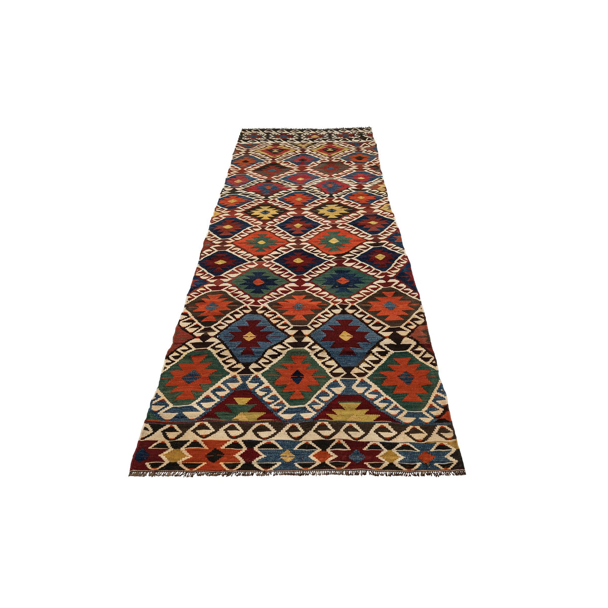 Dudan - (3'4'' x 11'9'') Vintage Turkish Kilim