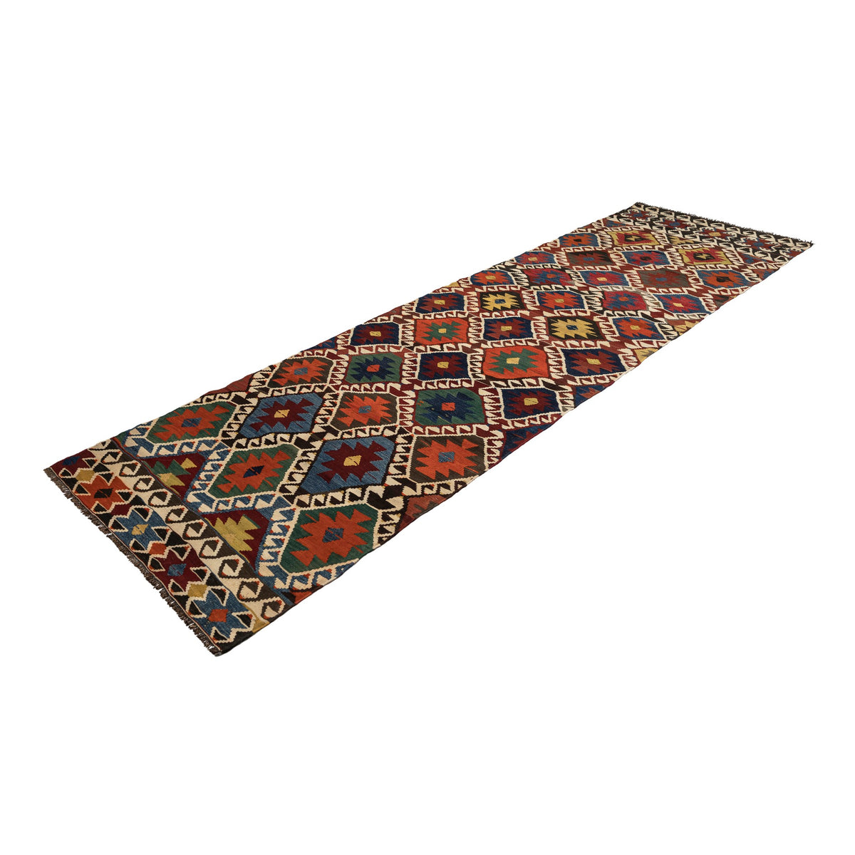 Dudan - (3'4'' x 11'9'') Vintage Turkish Kilim