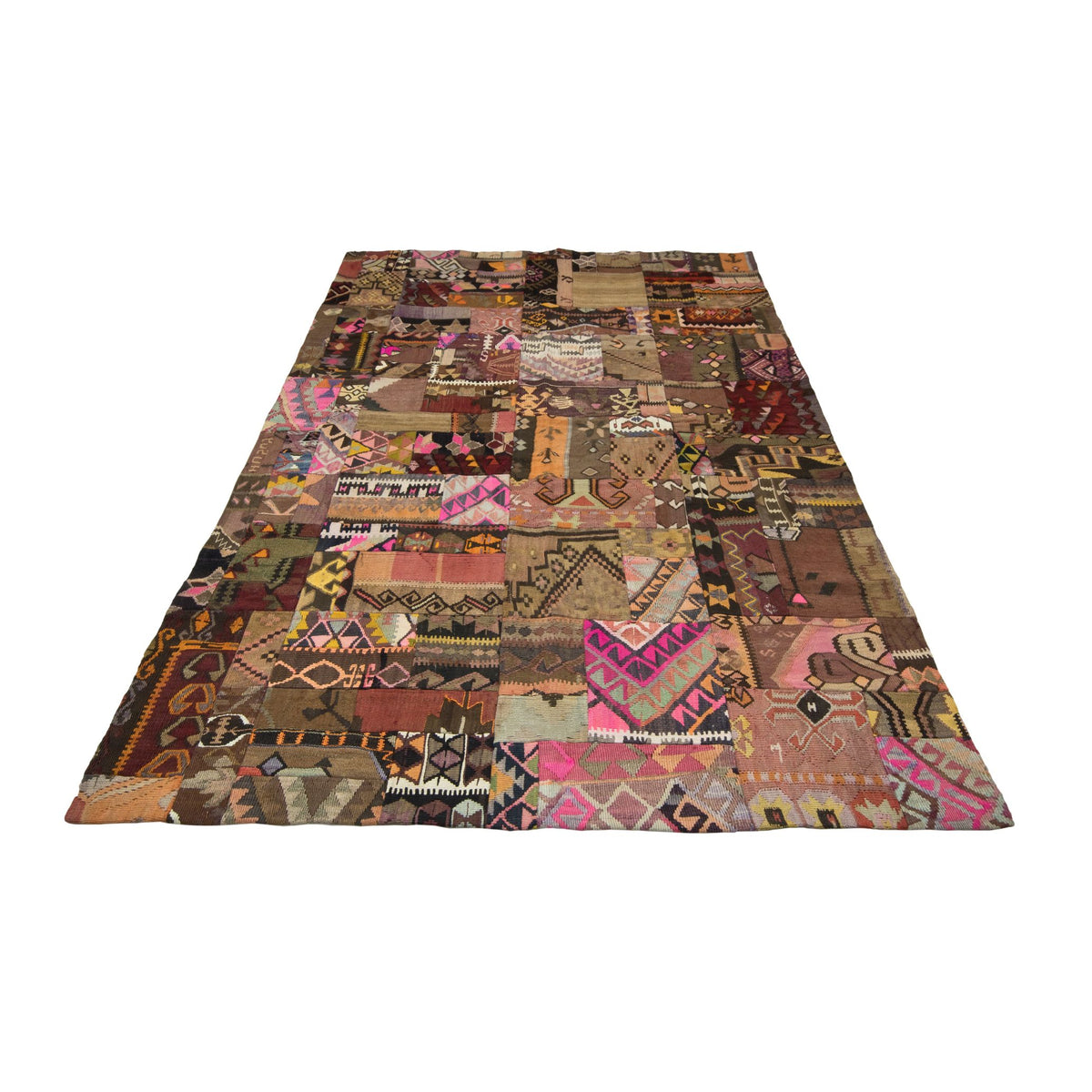 Ciledar - (5'8'' x 7'11'') Vintage Patchwork Turkish Kilim