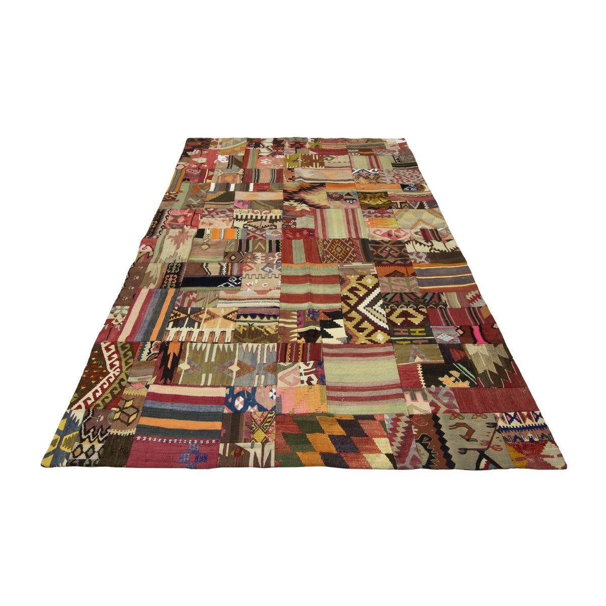 Frenk - (5'5'' x 7'8'') Vintage Patchwork Turkish Kilim