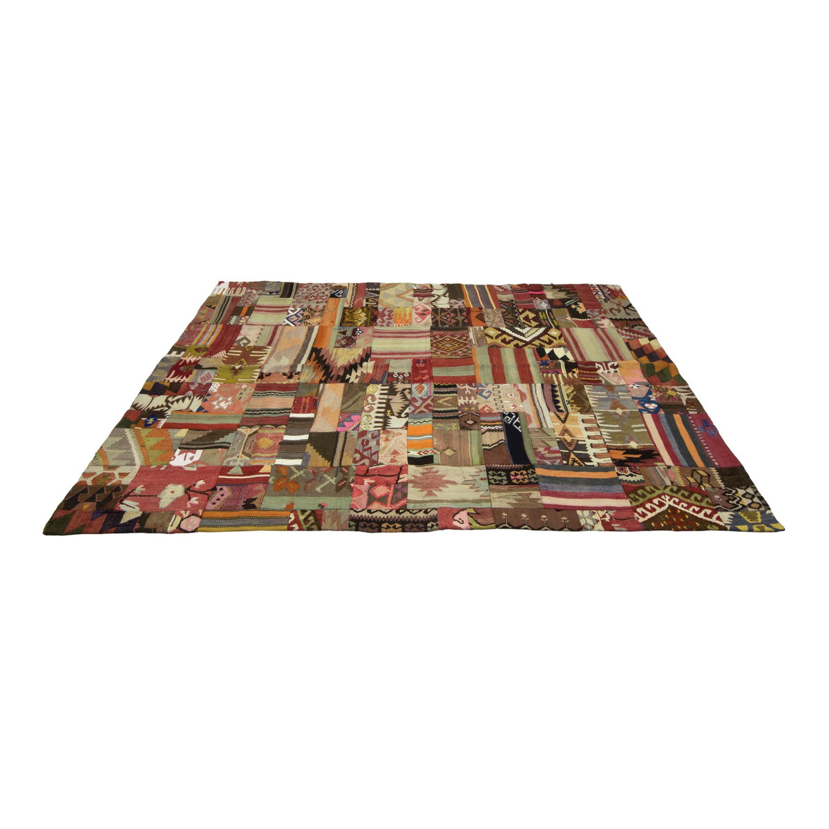 Frenk - (5'5'' x 7'8'') Vintage Patchwork Turkish Kilim