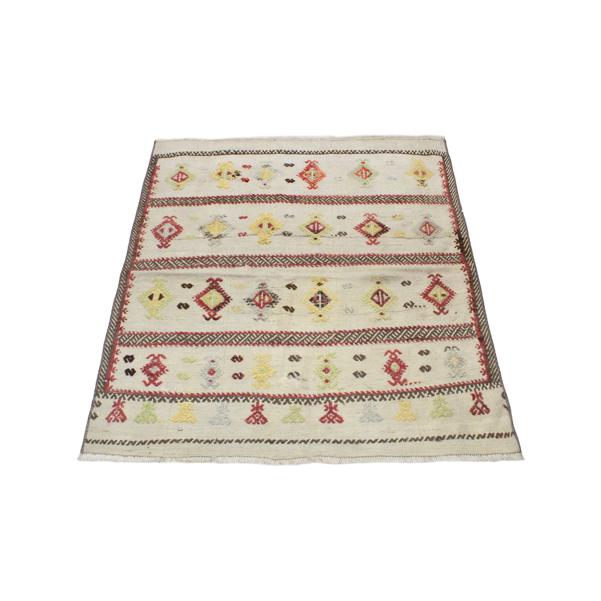 Strabon - (3'5'' x 3'11'') Vintage Turkish Kilim