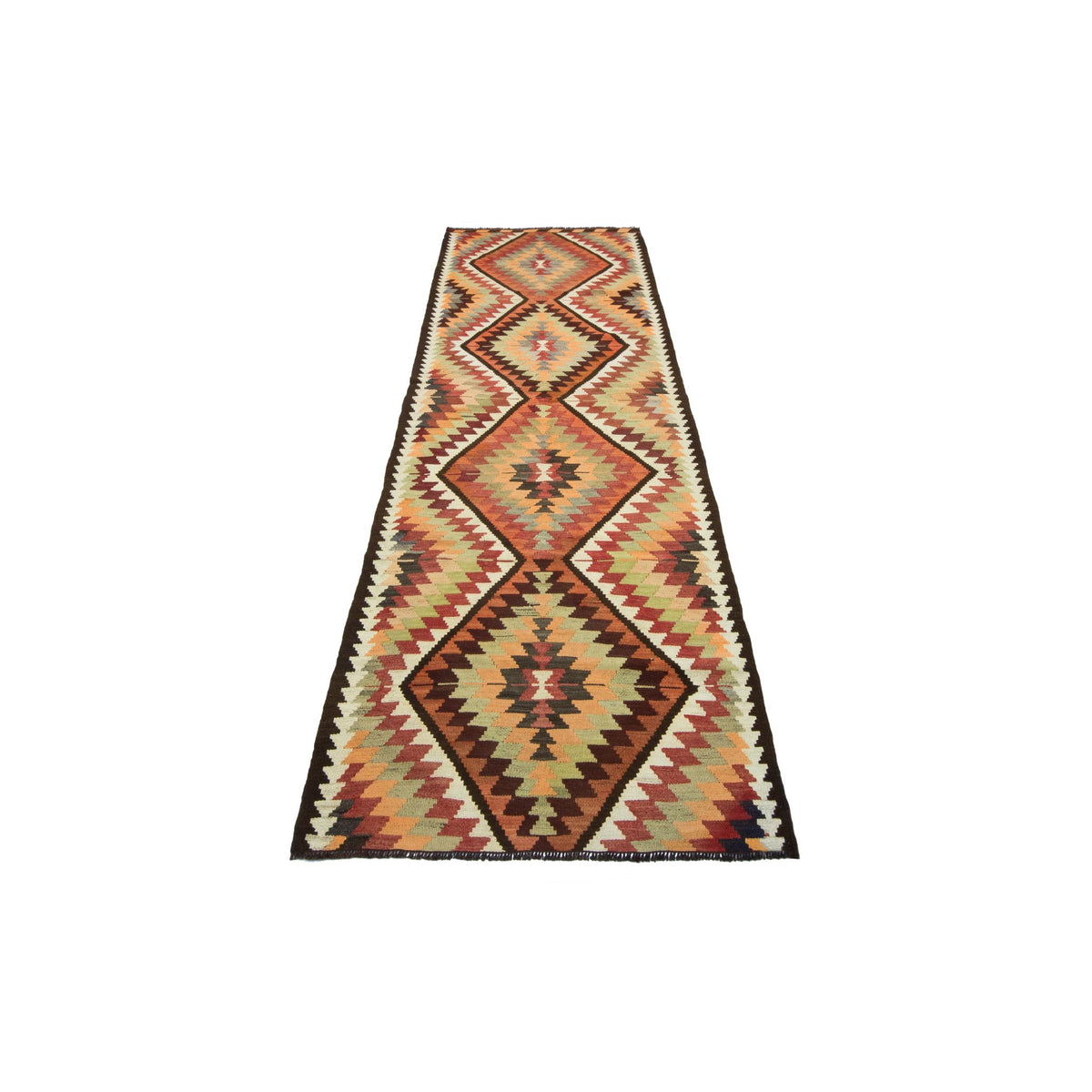 Alata - (3'7'' x 10'7'') Vintage Turkish Kilim