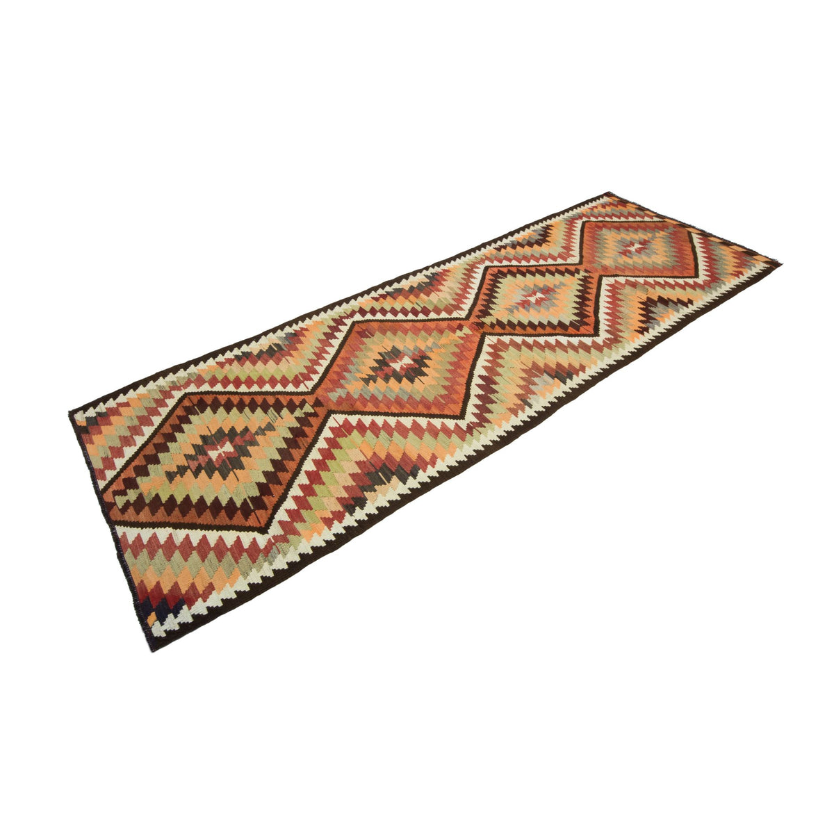 Alata - (3'7'' x 10'7'') Vintage Turkish Kilim