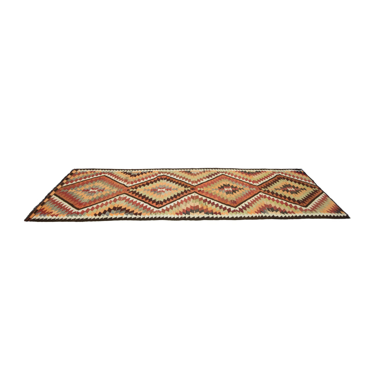 Alata - (3'7'' x 10'7'') Vintage Turkish Kilim