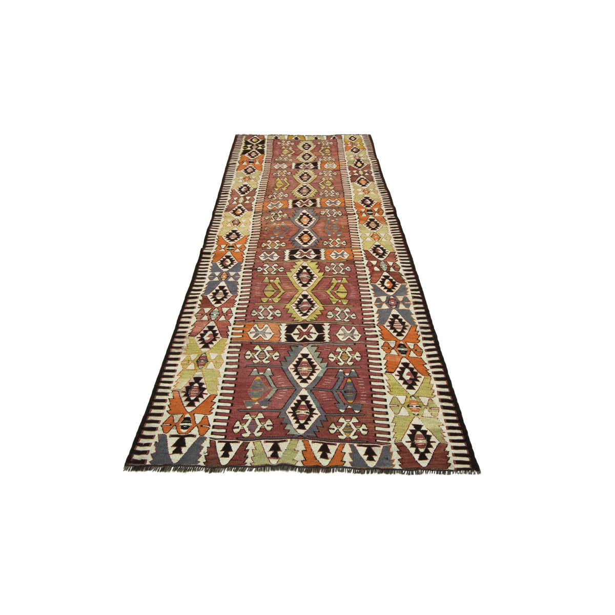 Ninica - (3'11'' x 9'2'') Vintage Turkish Kilim