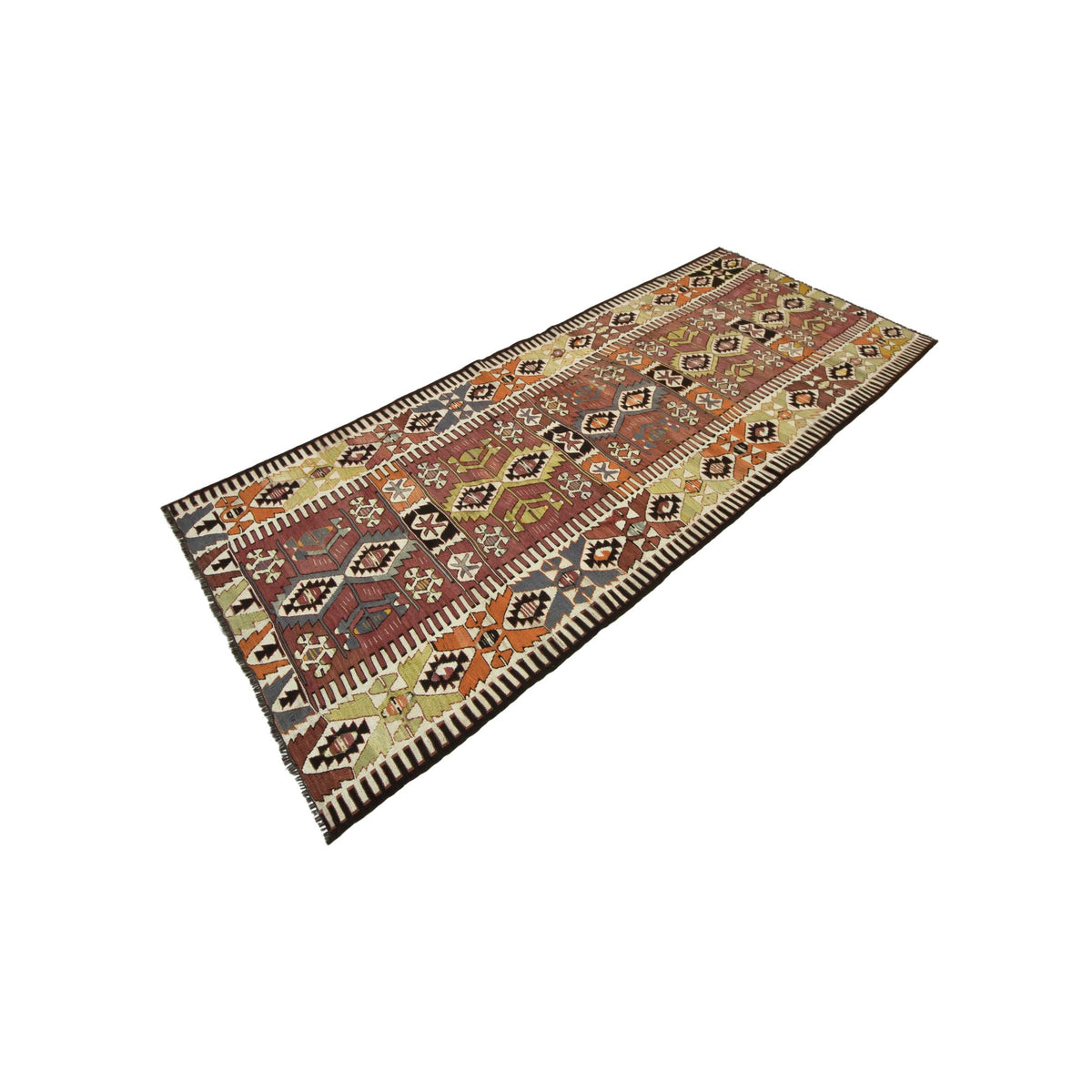 Ninica - (3'11'' x 9'2'') Vintage Turkish Kilim