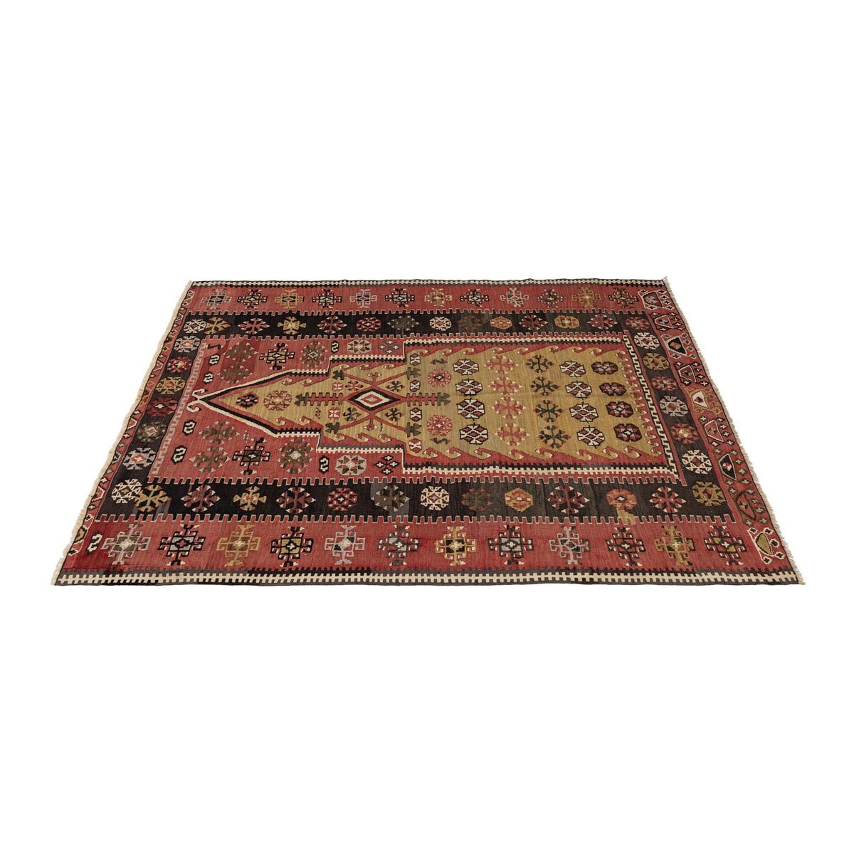 Tolaman - (4'3'' x 5'3'') Vintage Turkish Kilim