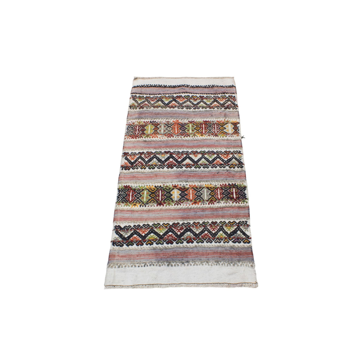 Terkunis - (1'11'' x 3'10'') Vintage Turkish Kilim