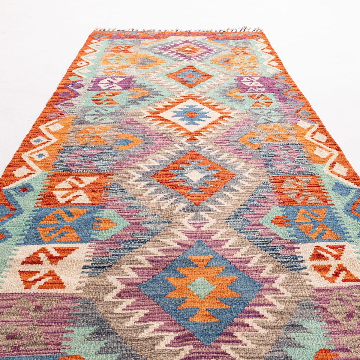 Gilzai - (2'11'' x 13'3'') Vintage Turkish Kilim