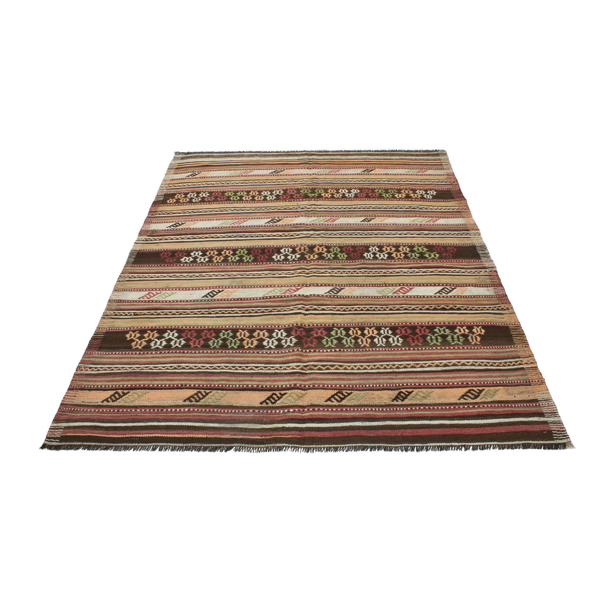 Seleuceia - (5'4" x 6'11") Vintage Turkish Kilim