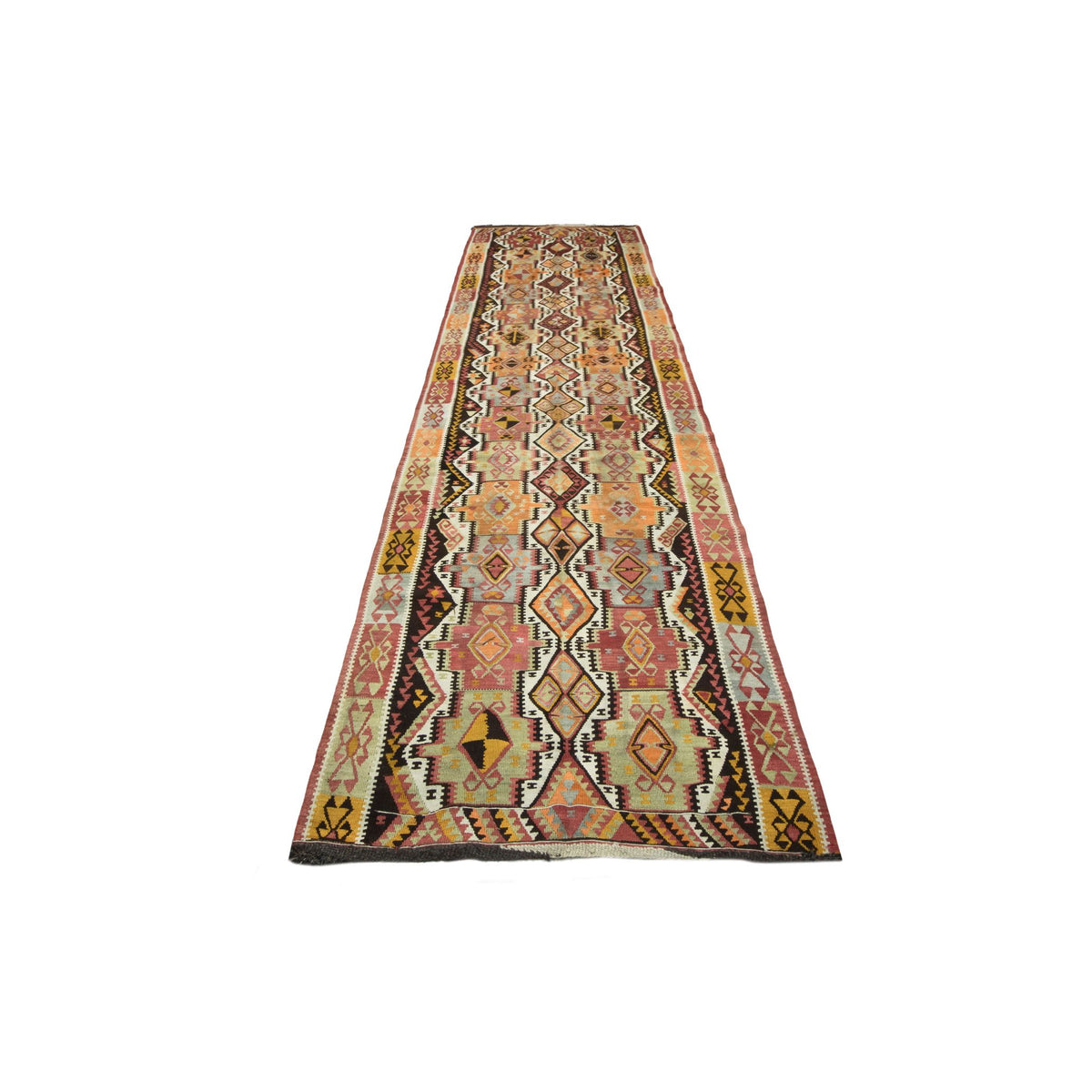 Kanisar - (4'4" x 12'10") Vintage Turkish Kilim