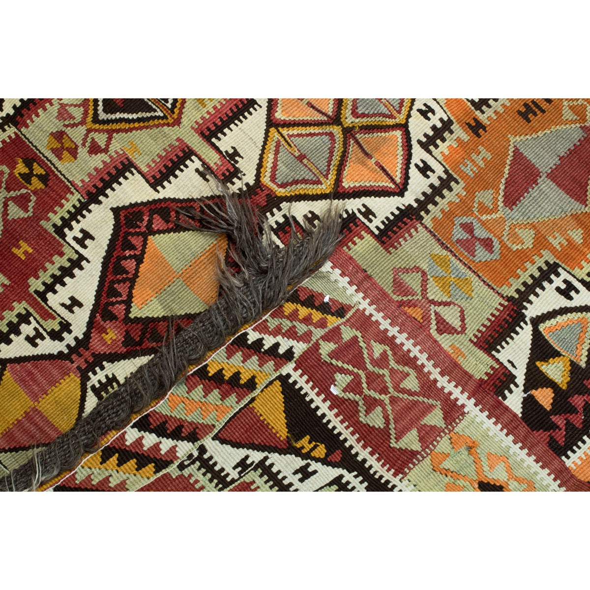 Kanisar - (4'4" x 12'10") Vintage Turkish Kilim