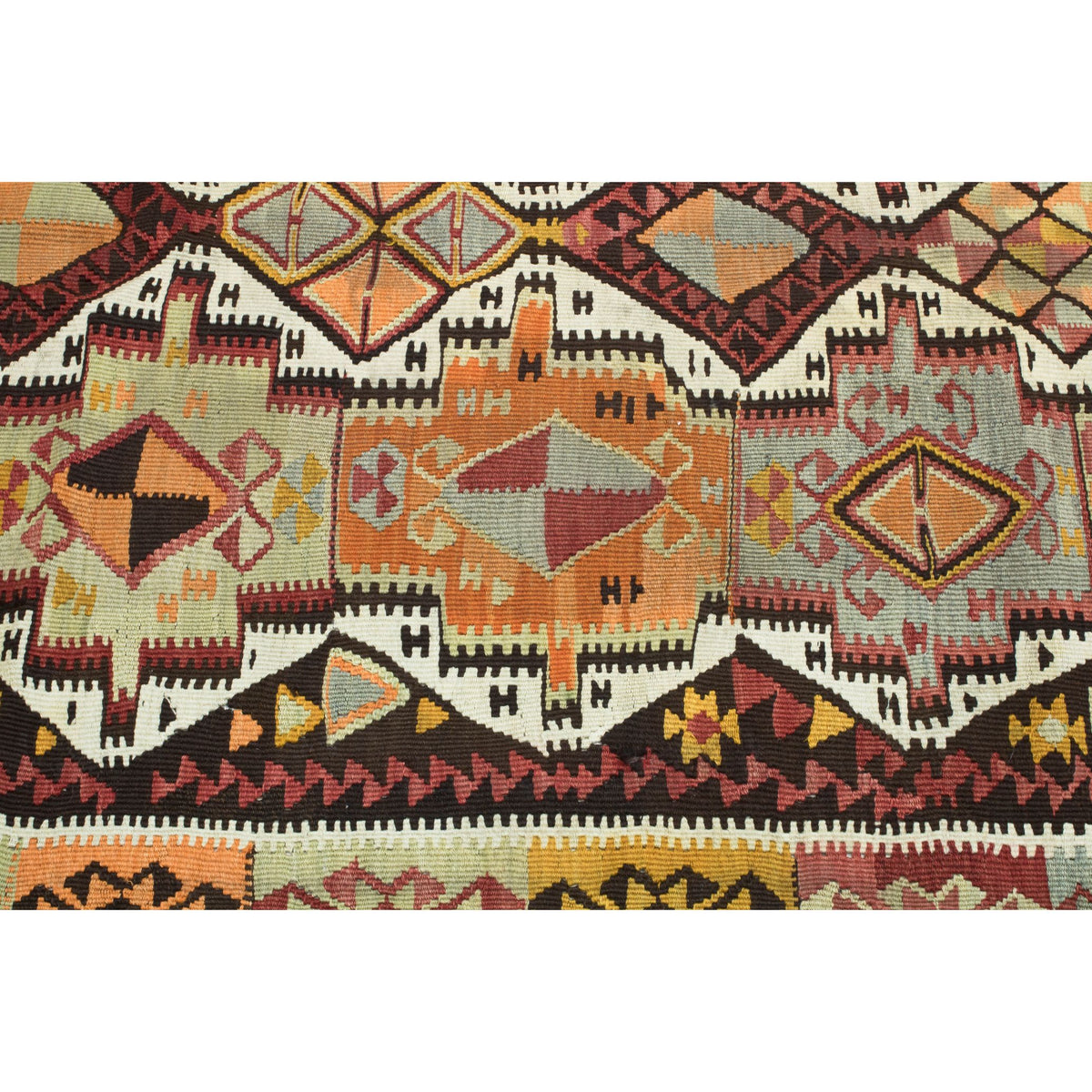 Kanisar - (4'4" x 12'10") Vintage Turkish Kilim